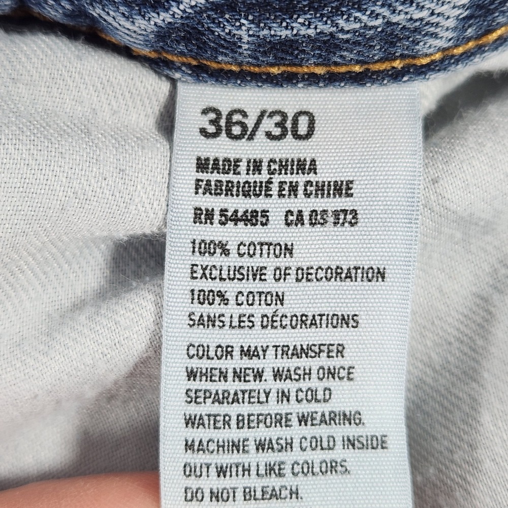 American‎ Eagle Relaxed Straight Jeans Mens 36x30 Medium Wash Blue Cotton Denim - Picture 9 of 10